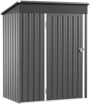 3 ft outdoor storage shed, waterproof metal garden, front angle view