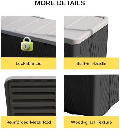 kingdura 110 gallon outdoor storage box, waterproof resin, package contents