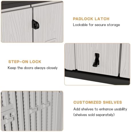 kinying outdoor horizontal storage sheds,37 cu.ft outdoor storage, front angle view