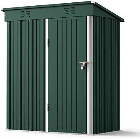 gizoon 5x3 ft outdoor shed, galvanized metal shed, view 9
