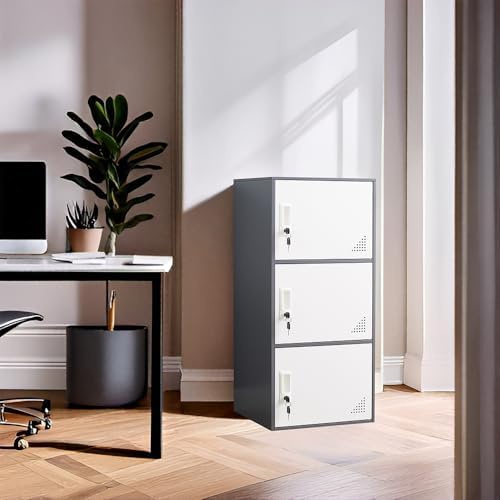 student locker organizer, multi-door steel locker, small locking, side view