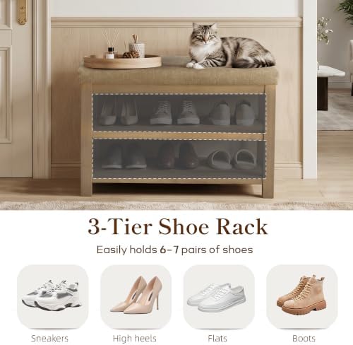 zihanhome 2 tier shoe rack bench with cushion, package contents