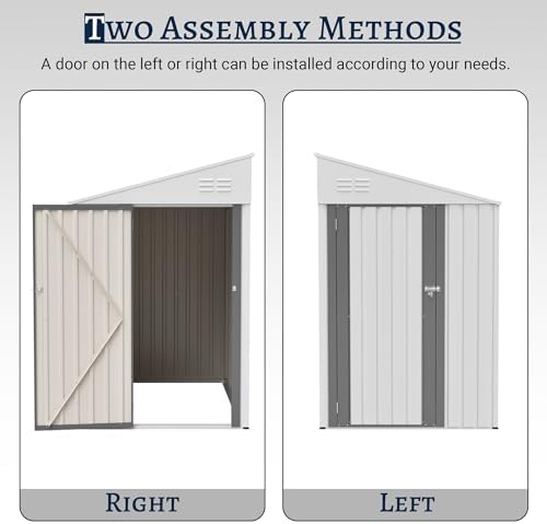 yopto 4x7 ft outdoor storage shed lean to, package contents