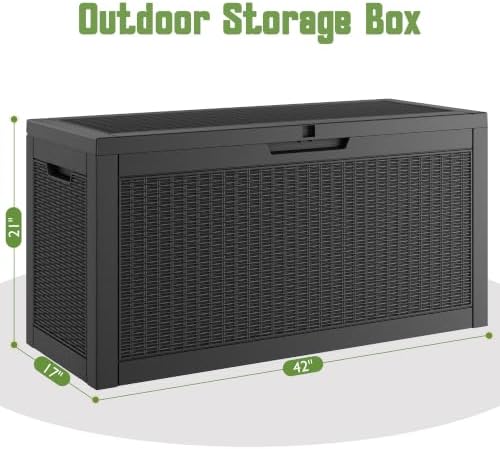 outdoor storage box waterproof, 70 gallon deck box shown in use
