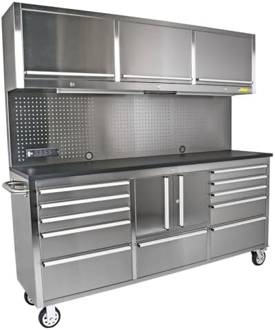 jegs 72" rolling tool chest cabinet 11-drawer with, close-up detail
