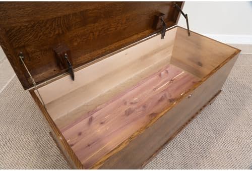 rustic red door co. cedar hope chest with showing dimensions