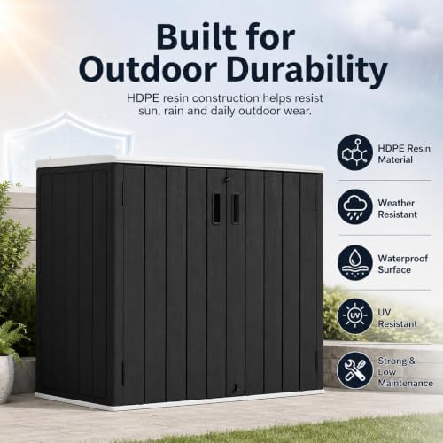 addok outdoor storage cabinet, 37 cu.ft horizontal resin, package contents