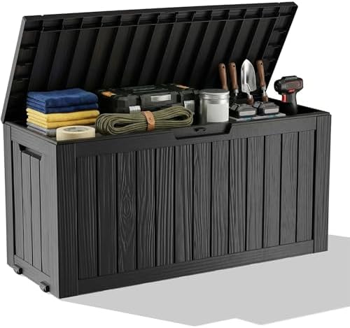 outdoor waterproof resin storage deck box lockable outside, main product view
