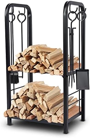 serenelife firewood storage rack - heavy duty wood, main product view