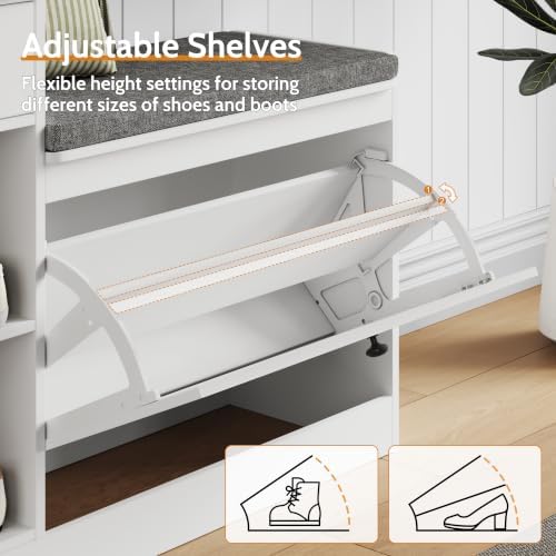 shoe storage bench, modern wooden shoe cabinet with, package contents