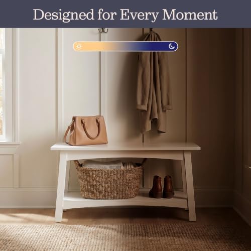 alaterre furniture craftsbury entryway bench with storage shelf, front angle view