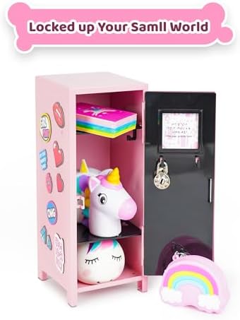 yobro mini locker with lock, 2 keys, 24 on a desk or shelf