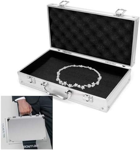 11.8 inch aluminum tool box portable, lockable handle shown in use