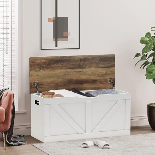 timberer 39.4" storage chest, wooden storage bench, large, view 9