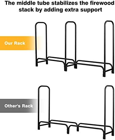 gaspro 8ft firewood rack outdoor with waterproof cover, close-up detail
