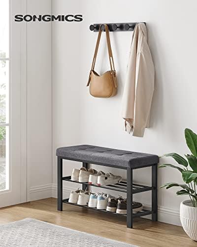 songmics shoe bench, storage bench, entryway bench with shown in use