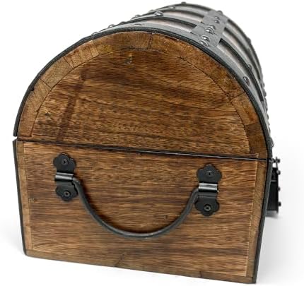 nautical cove handmade wooden treasure chest storage box, side view