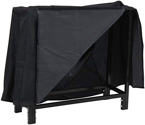 sunnydaze outdoor firewood holder with cover, 500 lb, view 11