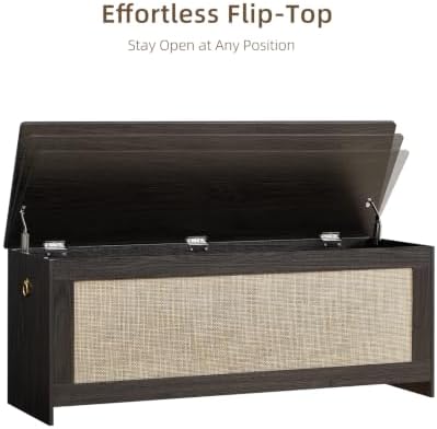 47.2"storage chest extra large,rattan storage bench(obsidian black), package contents