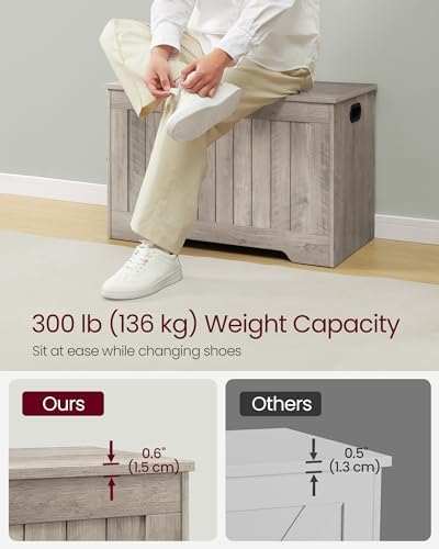 vasagle storage chest, 29.9 inches width bench with on a desk or shelf