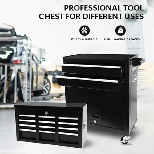 8-drawer rolling tool chest with wheels & detachable shown in use