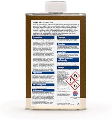 Rustins The Original Danish Oil 250ml | Rich, Natural Glow | Enhances Wood Grain Beautifully | Professional-Grade Finish | Easy DIY Application