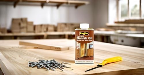 Rustins The Original Danish Oil 250ml | Rich, Natural Glow | Enhances Wood Grain Beautifully | Professional-Grade Finish | Easy DIY Application