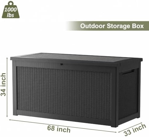 350 gallon outdoor storage box waterproof lockable deck, package contents