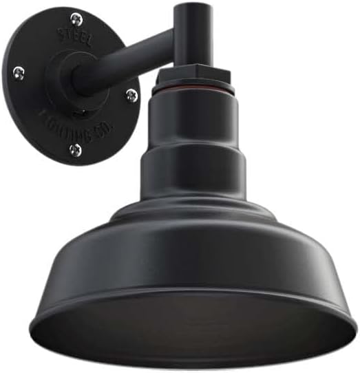 Steel Lighting Co. Hawthorne Barn Light | Outdoor Wall Mounted | 8 inch Dome | by SteelLightingCo