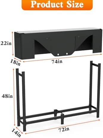 walmann heavy-duty 6 ft firewood rack with cover, close-up detail