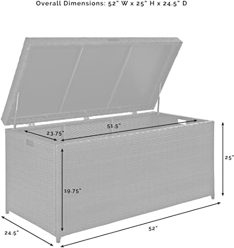 crosley furniture palm harbor outdoor storage box showing dimensions