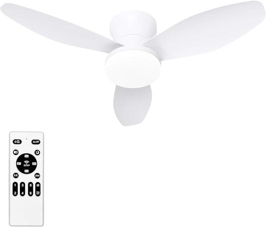 Glowall Small Ceiling Fan with Lights, 32 Inch Flush Mount with Remote Control by Glowall