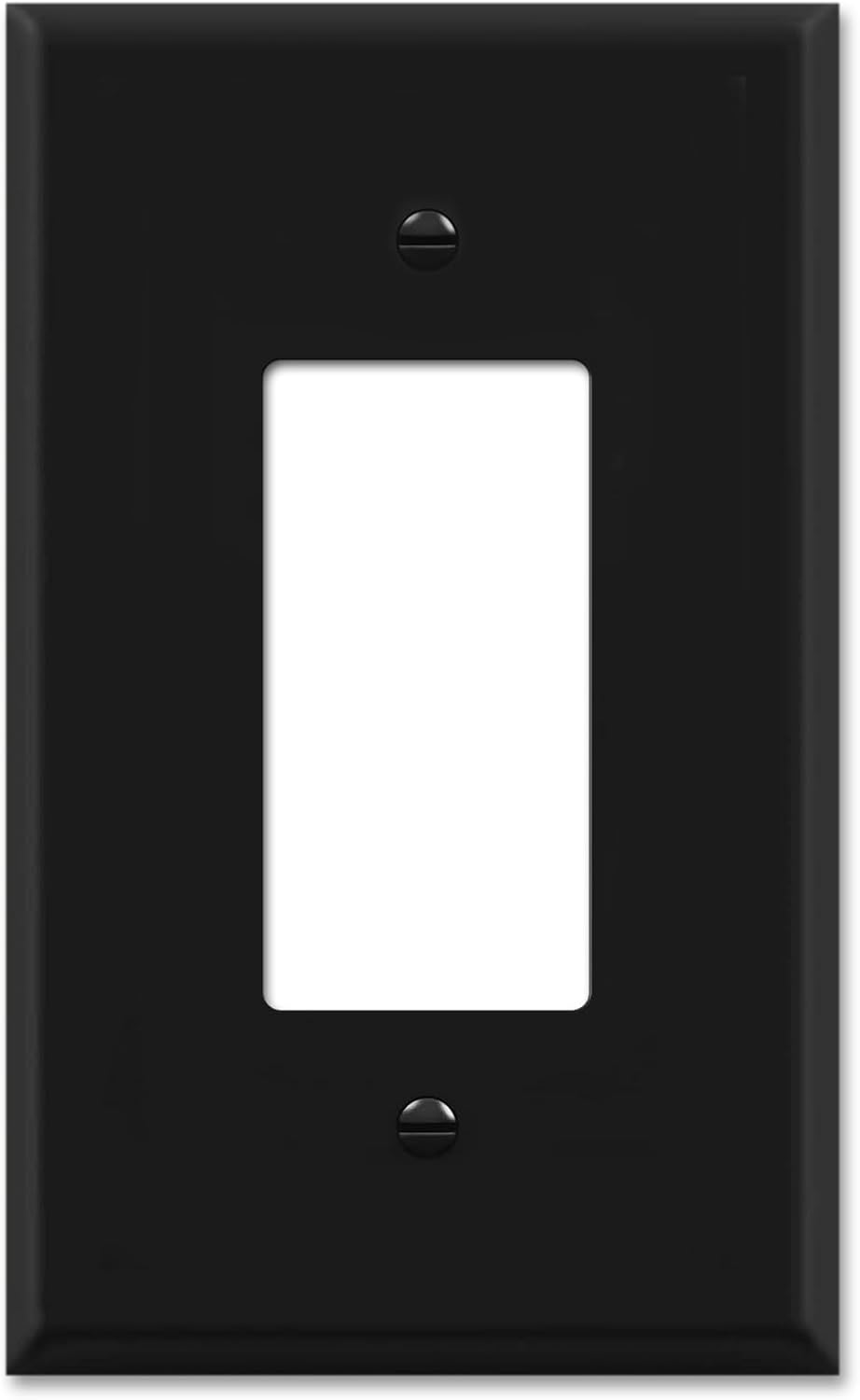 OVERSIZED 1 Gang Rocker - Decorator Black Metal Wall Plate - Steel Switch Plate for Decorator Style Light Switches, GFCI, Electrical Outlets, Black - UL Listed, 5.5" x 3.5" - Made in USA - 10 Pack