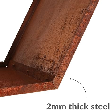 sunnydaze steel outdoor firewood rack, 30” w, hexagon, side view