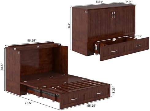afi, southampton murphy bed chest full with 6", close-up detail