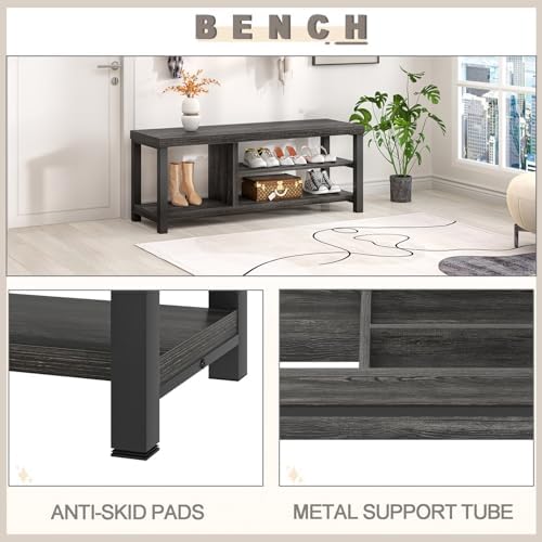 foluban entryway bench, rustic wood shoe storage bench, package contents