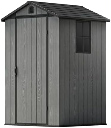 patiowell 4 x 4 ft plastic outdoor storage on a desk or shelf