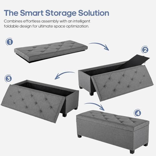 dumos storage ottoman bench, 43.3 inch end of, package contents