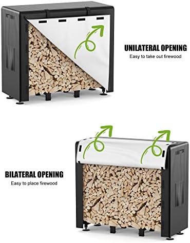 firewood rack outdoor with cover, 4ft indoor wood showing dimensions