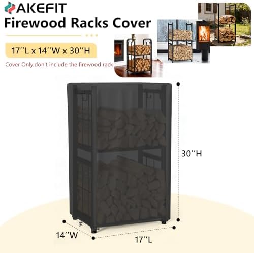 akefit 2ft firewood racks cover,heavy duty waterproof outdoor shown in use