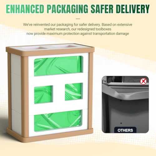 10-drawer rolling tool chest with wheels, lockable 2-in-1 on a desk or shelf