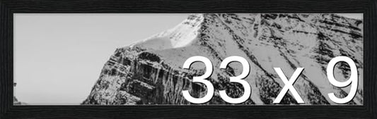 Frame It Easy 33 x 9 Black Grain Wood Frame by FrameItEasy