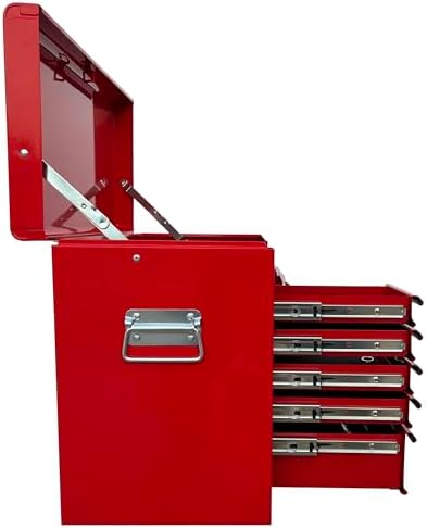 workington portable metal tool chest with 9 drawers, front angle view