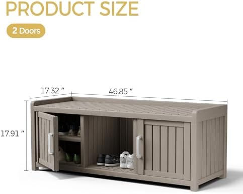 storage bench - waterproof resin shoe bench with, close-up detail