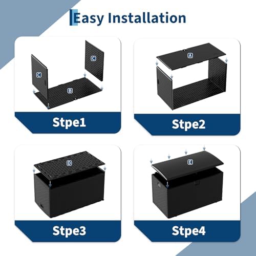 120 gallon waterproof large resin deck box indoor, package contents