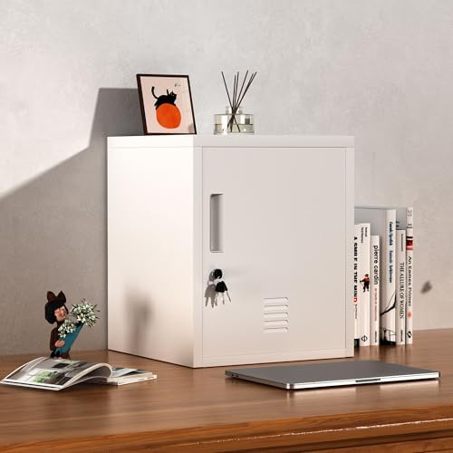 jingur metal storage locker with lockable door, 18.9 showing dimensions