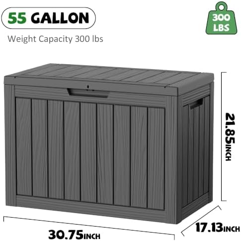 drato 55 gallon outdoor storage box waterproof, lockable shown in use