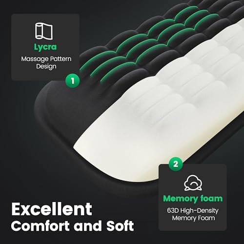 MEKASS Ergonomic Wrist Rest for Keyboard and Mouse, Soft Memory Foam Keyboard - Image 3