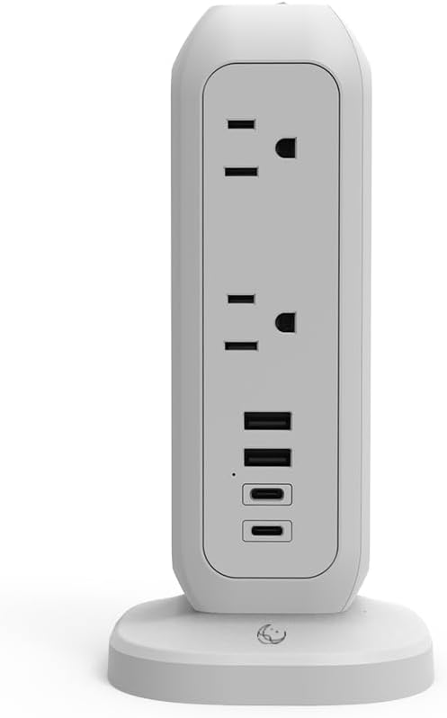 Power Strip Tower with Surge Protector – 11 AC Outlets, 4 USB Ports, 6ft - Image 3