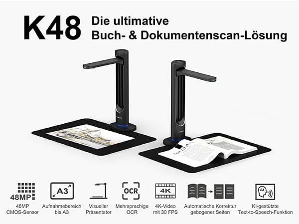 VIISAN K48 Book Scanners: 48MP Output, USB Camera - Image 5